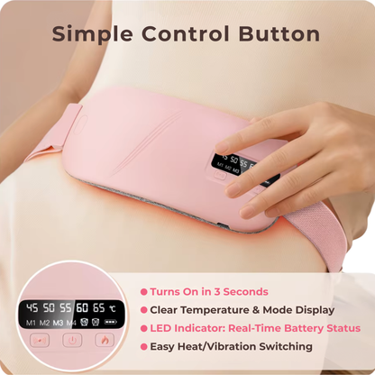 Soothing Heat & Massage Belt for Cramp Relief
